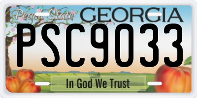 GA license plate PSC9033