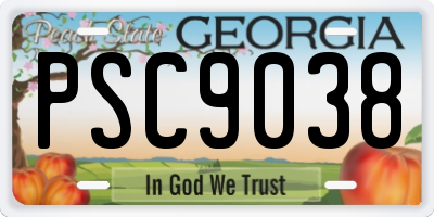 GA license plate PSC9038