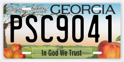 GA license plate PSC9041