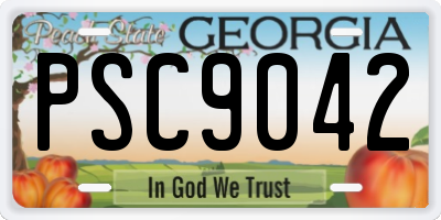 GA license plate PSC9042