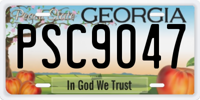 GA license plate PSC9047
