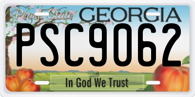 GA license plate PSC9062