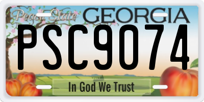GA license plate PSC9074