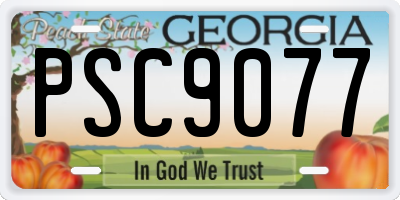 GA license plate PSC9077