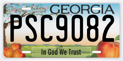 GA license plate PSC9082
