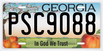GA license plate PSC9088