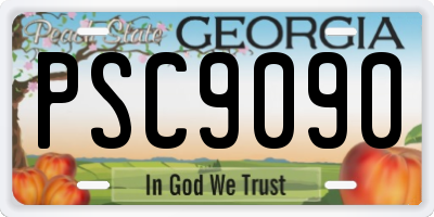 GA license plate PSC9090