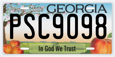 GA license plate PSC9098