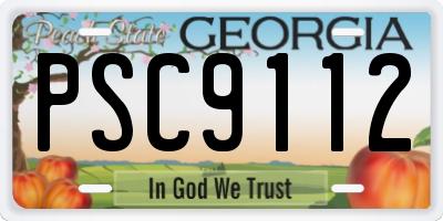 GA license plate PSC9112