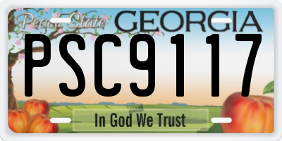 GA license plate PSC9117