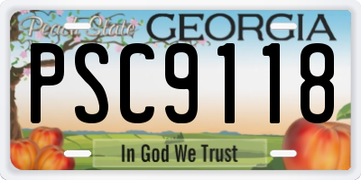 GA license plate PSC9118