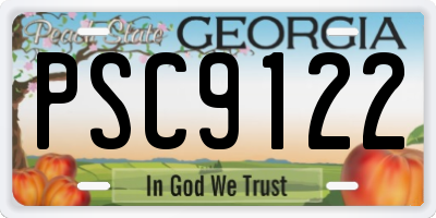 GA license plate PSC9122