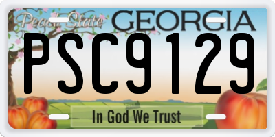 GA license plate PSC9129