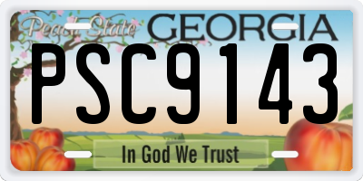 GA license plate PSC9143