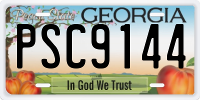 GA license plate PSC9144