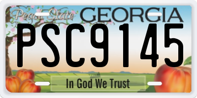 GA license plate PSC9145
