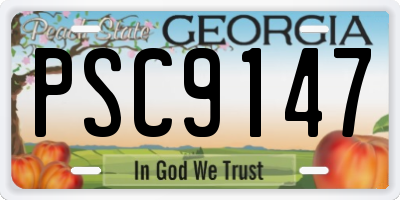 GA license plate PSC9147