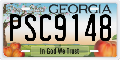 GA license plate PSC9148