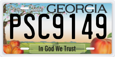 GA license plate PSC9149