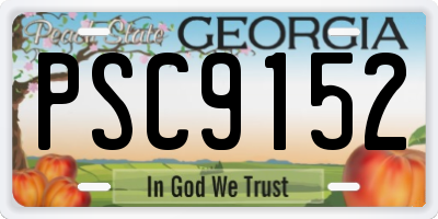 GA license plate PSC9152