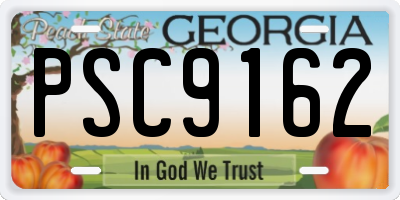 GA license plate PSC9162
