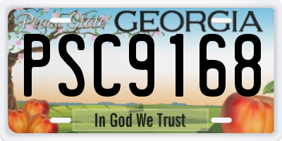 GA license plate PSC9168