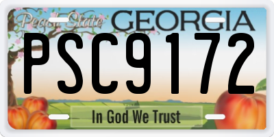 GA license plate PSC9172