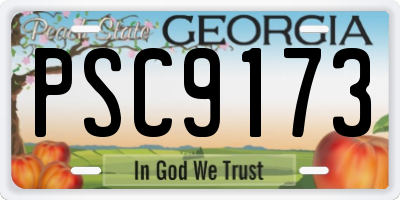 GA license plate PSC9173