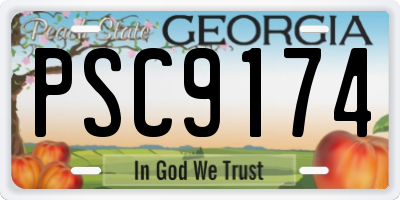 GA license plate PSC9174