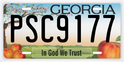 GA license plate PSC9177