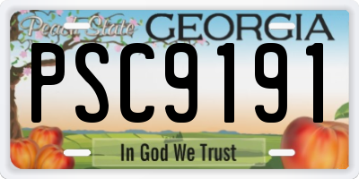 GA license plate PSC9191
