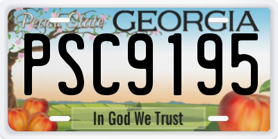 GA license plate PSC9195