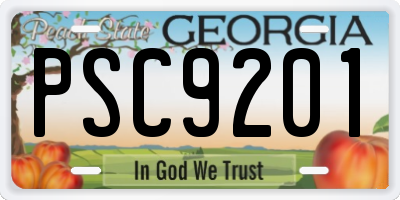 GA license plate PSC9201