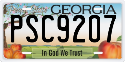 GA license plate PSC9207