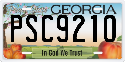 GA license plate PSC9210