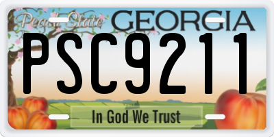 GA license plate PSC9211