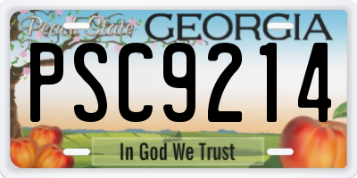 GA license plate PSC9214