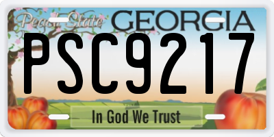 GA license plate PSC9217