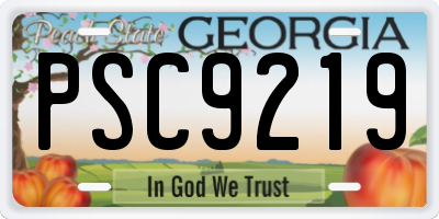 GA license plate PSC9219