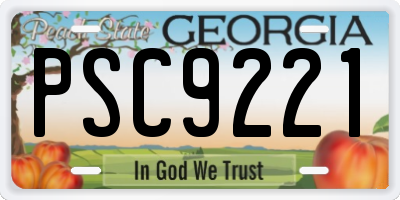 GA license plate PSC9221