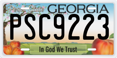 GA license plate PSC9223