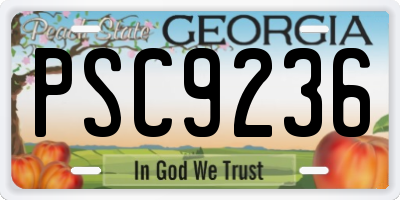 GA license plate PSC9236