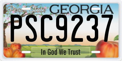 GA license plate PSC9237