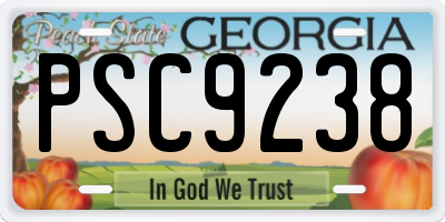 GA license plate PSC9238