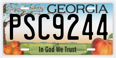 GA license plate PSC9244