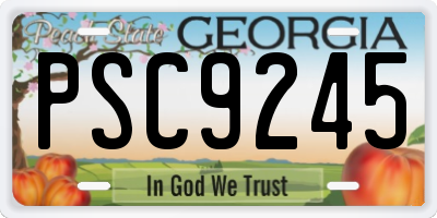 GA license plate PSC9245