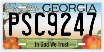 GA license plate PSC9247