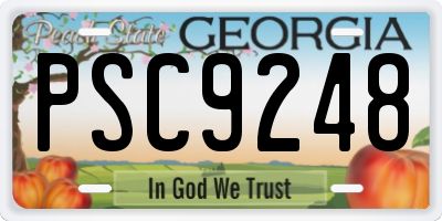GA license plate PSC9248
