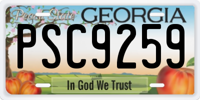 GA license plate PSC9259