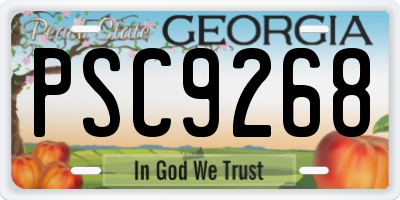 GA license plate PSC9268